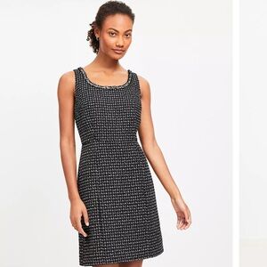 LOFT Black and White Tweed Mini Dress